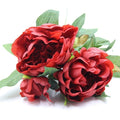 1 Bouquet 3 Heads European Style DIY Artificial Flowers Silk Peony Fake Leaf  For Home Garden Vase Wedding Party Decoration