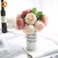 5PCS/Bouquet DIY Artificial Flowers Rose Flower Bouquet Silk Rose Flower Wedding Favors For Home Vase Decoration Wedding Flowers