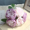5PCS/Bouquet DIY Artificial Flowers Rose Flower Bouquet Silk Rose Flower Wedding Favors For Home Vase Decoration Wedding Flowers