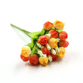 15Heads/Bouquet DIY Artificial Silk Small Bud Roses Bract Simulation Branch Flowers For Home Wedding Party Vases Decorations