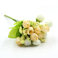 15Heads/Bouquet DIY Artificial Silk Small Bud Roses Bract Simulation Branch Flowers For Home Wedding Party Vases Decorations