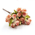 15Heads/Bouquet DIY Artificial Silk Small Bud Roses Bract Simulation Branch Flowers For Home Wedding Party Vases Decorations