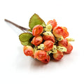 15Heads/Bouquet DIY Artificial Silk Small Bud Roses Bract Simulation Branch Flowers For Home Wedding Party Vases Decorations