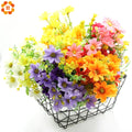 1 Bouquet 7 Branch 28 Heads Colorful DIY Silk Daisy Artificial Flowers Wedding Flower Bouquet Home Room Table Vase Decorations